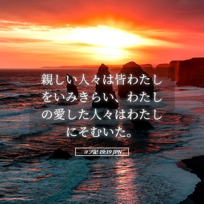 Picture 05 - ヨブ記 19:19 JPN - 親しい人々は皆わたしをいみきらい - Bible Verse Picture