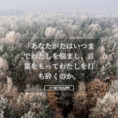 Picture 05 - ヨブ記 19:2 JPN - 「あなたがたはいつまでわたしを悩 - Bible Verse Picture
