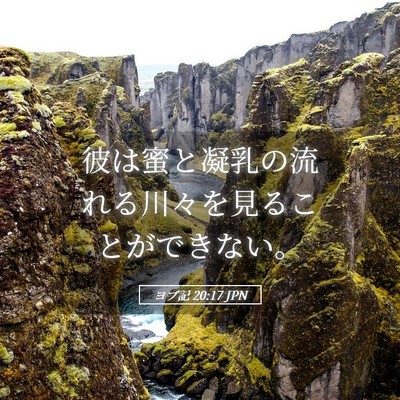 Picture 05 - ヨブ記 20:17 JPN - 彼は蜜と凝乳の流れる川々を見るこ - Bible Verse Picture