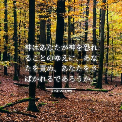 Picture 05 - ヨブ記 22:4 JPN - 神はあなたが神を恐れることのゆえ - Bible Verse Picture