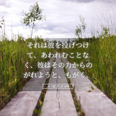 Picture 05 - ヨブ記 27:22 JPN - それは彼を投げつけて、あわれむこ - Bible Verse Picture