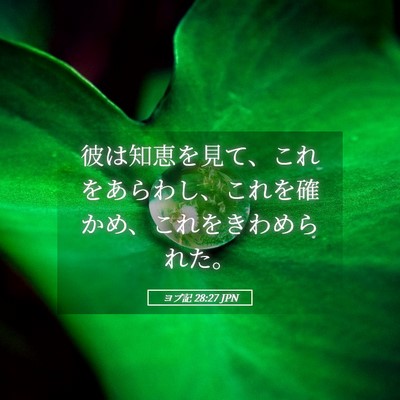 Picture 05 - ヨブ記 28:27 JPN - 彼は知恵を見て、これをあらわし、 - Bible Verse Picture