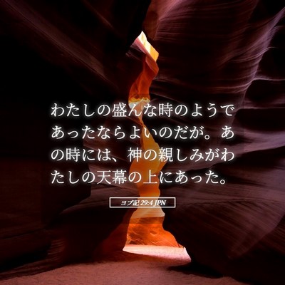 Picture 05 - ヨブ記 29:4 JPN - わたしの盛んな時のようであったな - Bible Verse Picture