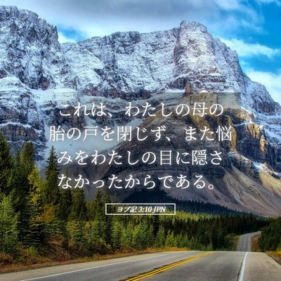 Picture 05 - ヨブ記 3:10 JPN - これは、わたしの母の胎の戸を閉じ - Bible Verse Picture
