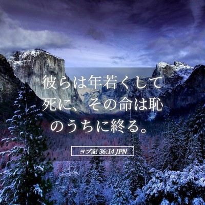 Picture 05 - ヨブ記 36:14 JPN - 彼らは年若くして死に、その命は恥 - Bible Verse Picture