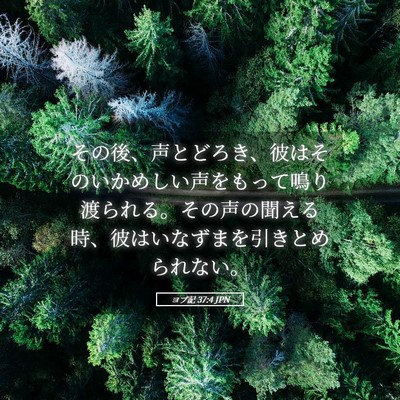 Picture 05 - ヨブ記 37:4 JPN - その後、声とどろき、彼はそのいか - Bible Verse Picture