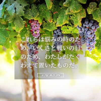 Picture 05 - ヨブ記 38:23 JPN - これらは悩みの時のため、いくさと - Bible Verse Picture