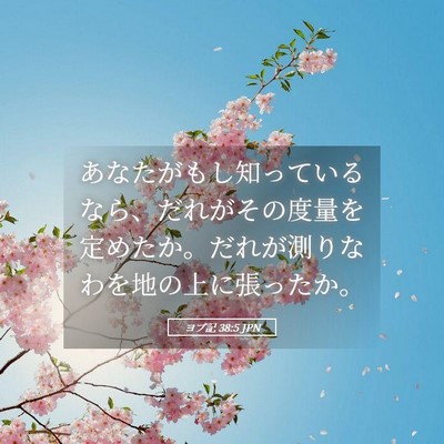 Picture 05 - ヨブ記 38:5 JPN - あなたがもし知っているなら、だれ - Bible Verse Picture