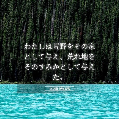 Picture 05 - ヨブ記 39:6 JPN - わたしは荒野をその家として与え、 - Bible Verse Picture