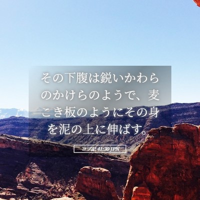 Picture 05 - ヨブ記 41:30 JPN - その下腹は鋭いかわらのかけらのよ - Bible Verse Picture
