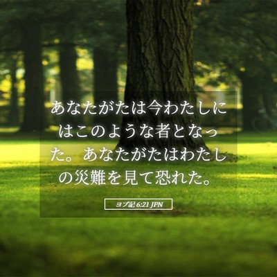 Picture 05 - ヨブ記 6:21 JPN - あなたがたは今わたしにはこのよう - Bible Verse Picture