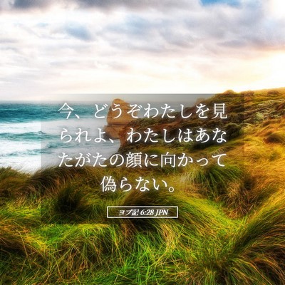 Picture 05 - ヨブ記 6:28 JPN - 今、どうぞわたしを見られよ、わた - Bible Verse Picture