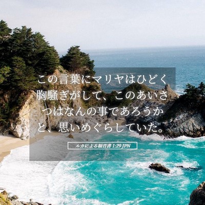 Picture 05 - ルカによる福音書 1:29 JPN - この言葉にマリヤはひどく胸騒ぎが - Bible Verse Picture