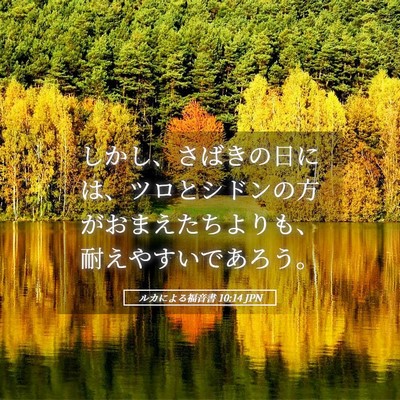 Picture 05 - ルカによる福音書 10:14 JPN - しかし、さばきの日には、ツロとシ - Bible Verse Picture