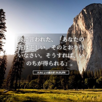 Picture 05 - ルカによる福音書 10:28 JPN - 彼に言われた、「あなたの答は正し - Bible Verse Picture