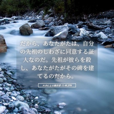 Picture 05 - ルカによる福音書 11:48 JPN - だから、あなたがたは、自分の先祖 - Bible Verse Picture