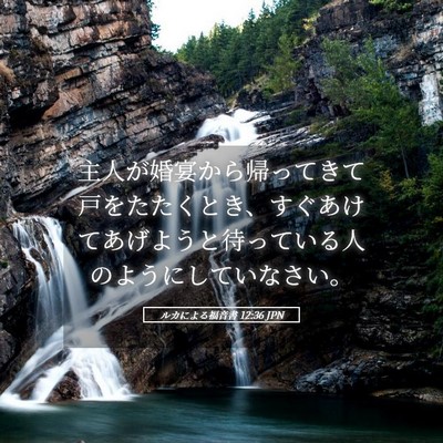 Picture 05 - ルカによる福音書 12:36 JPN - 主人が婚宴から帰ってきて戸をたた - Bible Verse Picture