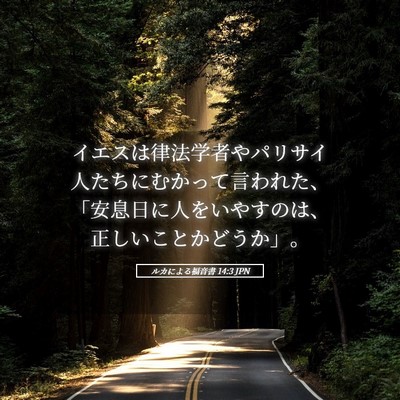 Picture 05 - ルカによる福音書 14:3 JPN - イエスは律法学者やパリサイ人たち - Bible Verse Picture