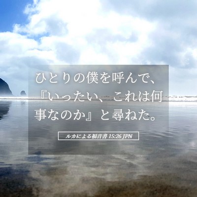 Picture 05 - ルカによる福音書 15:26 JPN - ひとりの僕を呼んで、『いったい、 - Bible Verse Picture