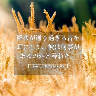 Picture 05 - ルカによる福音書 18:36 JPN - 群衆が通り過ぎる音を耳にして、彼 - Bible Verse Picture