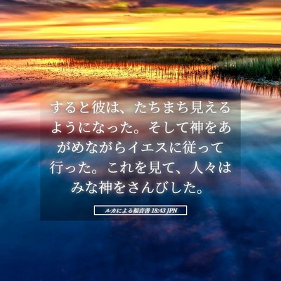 Picture 05 - ルカによる福音書 18:43 JPN - すると彼は、たちまち見えるように - Bible Verse Picture