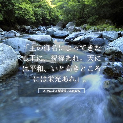 Picture 05 - ルカによる福音書 19:38 JPN - 「主の御名によってきたる王に、祝 - Bible Verse Picture