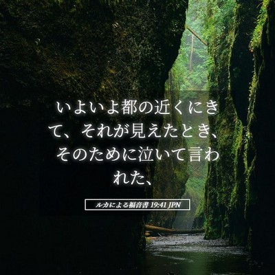 Picture 05 - ルカによる福音書 19:41 JPN - いよいよ都の近くにきて、それが見 - Bible Verse Picture