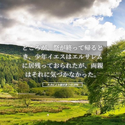 Picture 05 - ルカによる福音書 2:43 JPN - ところが、祭が終って帰るとき、少 - Bible Verse Picture