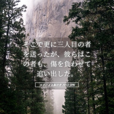 Picture 05 - ルカによる福音書 20:12 JPN - そこで更に三人目の者を送ったが、 - Bible Verse Picture