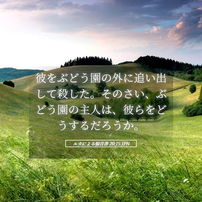 Picture 05 - ルカによる福音書 20:15 JPN - 彼をぶどう園の外に追い出して殺し - Bible Verse Picture