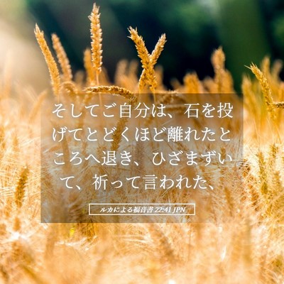 Picture 05 - ルカによる福音書 22:41 JPN - そしてご自分は、石を投げてとどく - Bible Verse Picture