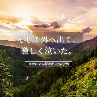 Picture 05 - ルカによる福音書 22:62 JPN - そして外へ出て、激しく泣いた。 - Bible Verse Picture