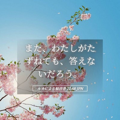 Picture 05 - ルカによる福音書 22:68 JPN - また、わたしがたずねても、答えな - Bible Verse Picture