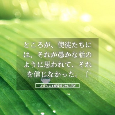 Picture 05 - ルカによる福音書 24:11 JPN - ところが、使徒たちには、それが愚 - Bible Verse Picture