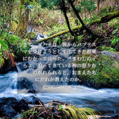 Picture 05 - ルカによる福音書 3:7 JPN - さて、ヨハネは、彼からバプテスマ - Bible Verse Picture