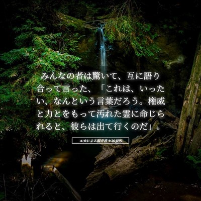 Picture 05 - ルカによる福音書 4:36 JPN - みんなの者は驚いて、互に語り合っ - Bible Verse Picture