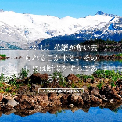 Picture 05 - ルカによる福音書 5:35 JPN - しかし、花婿が奪い去られる日が来 - Bible Verse Picture