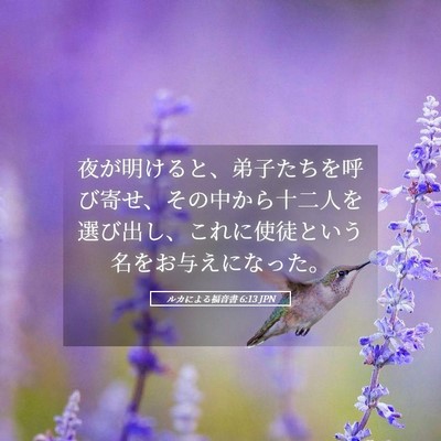 Picture 05 - ルカによる福音書 6:13 JPN - 夜が明けると、弟子たちを呼び寄せ - Bible Verse Picture