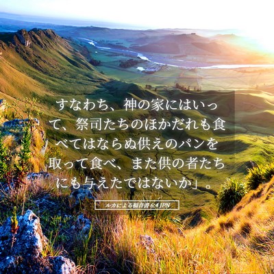 Picture 05 - ルカによる福音書 6:4 JPN - すなわち、神の家にはいって、祭司 - Bible Verse Picture