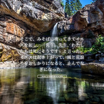 Picture 05 - ルカによる福音書 8:24 JPN - そこで、みそばに寄ってきてイエス - Bible Verse Picture