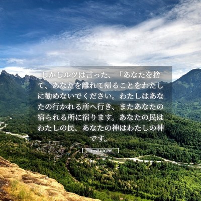 Picture 05 - ルツ記 1:16 JPN - しかしルツは言った、「あなたを捨 - Bible Verse Picture