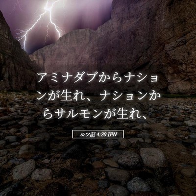 Picture 05 - ルツ記 4:20 JPN - アミナダブからナションが生れ、ナ - Bible Verse Picture