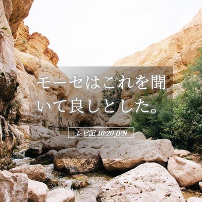 Picture 05 - レビ記 10:20 JPN - モーセはこれを聞いて良しとした。 - Bible Verse Picture