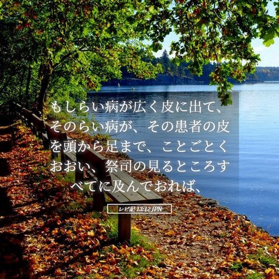 Picture 05 - レビ記 13:12 JPN - もしらい病が広く皮に出て、そのら - Bible Verse Picture