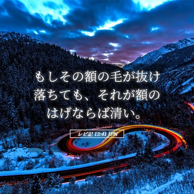 Picture 05 - レビ記 13:41 JPN - もしその額の毛が抜け落ちても、そ - Bible Verse Picture