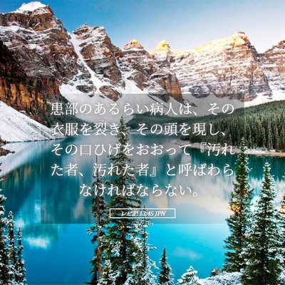 Picture 05 - レビ記 13:45 JPN - 患部のあるらい病人は、その衣服を - Bible Verse Picture