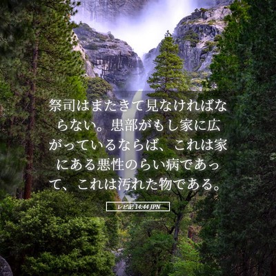 Picture 05 - レビ記 14:44 JPN - 祭司はまたきて見なければならない - Bible Verse Picture