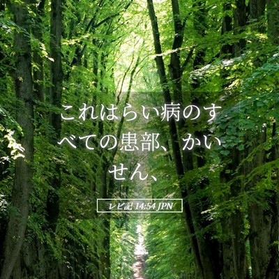Picture 05 - レビ記 14:54 JPN - これはらい病のすべての患部、かい - Bible Verse Picture