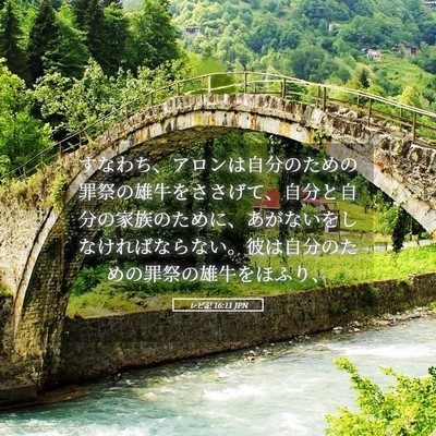 Picture 05 - レビ記 16:11 JPN - すなわち、アロンは自分のための罪 - Bible Verse Picture