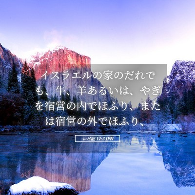 Picture 05 - レビ記 17:3 JPN - イスラエルの家のだれでも、牛、羊 - Bible Verse Picture
